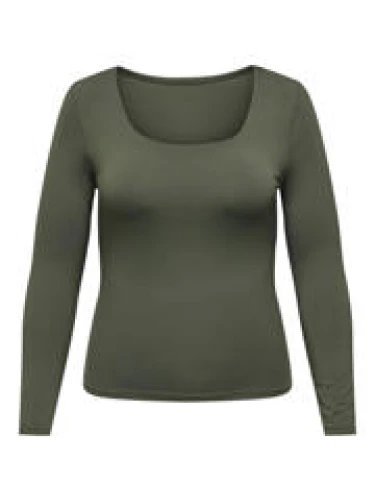 ONLY CARMAKOMA CAREA TOP SHIRT ZWART OF GROEN