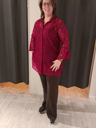 MAGNA BLOUSE KANT(BORDEAUX)ROOD