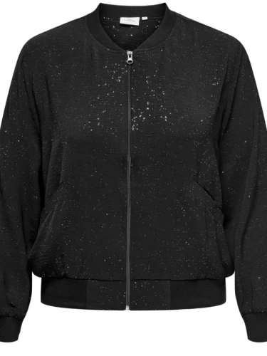 ONLY CARMAKOMA CARJOSEE BOMBER JASJE GLITTER ZWART