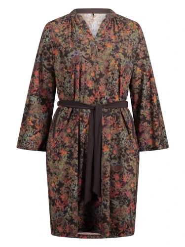 PLUS BASIC MAO DRESS BELT RENAISSANCE FLORALS PRINT.